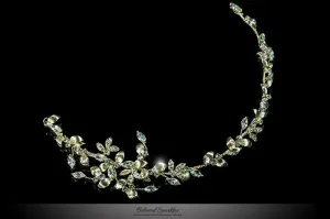 Trista Gold Leaf Hair Tie Headband | Gold | Swarovski Crystal