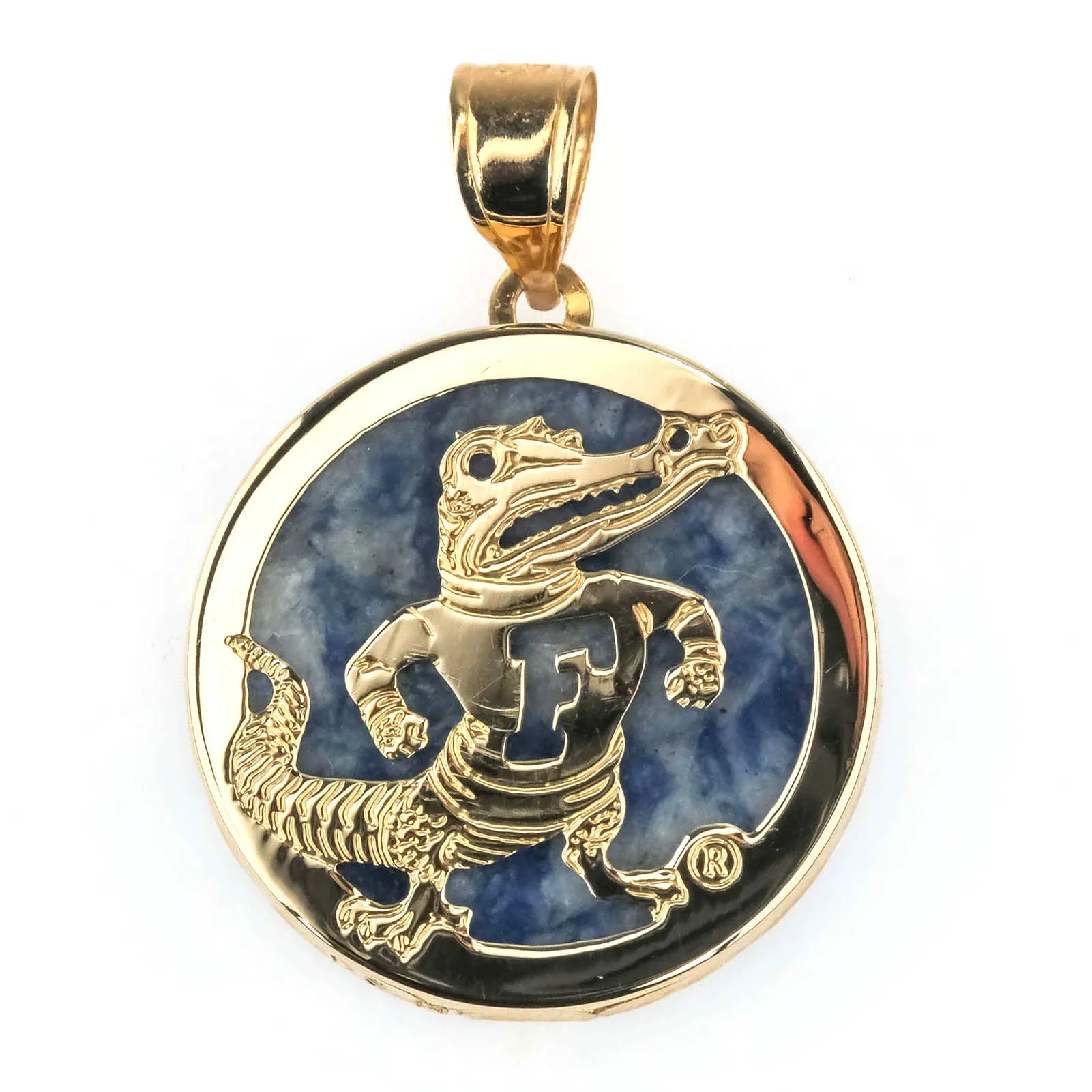 University of Florida Fighting Albert Gator Pendant - Lapis Lazuli and 14K Gold