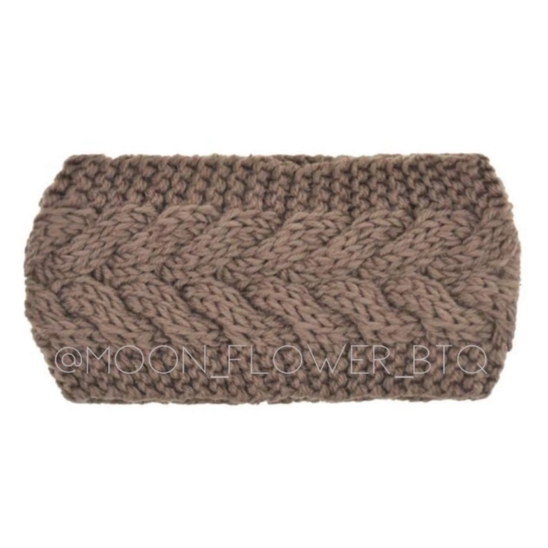 Vegan Chunky Knit Headband Ear Warmer Tan