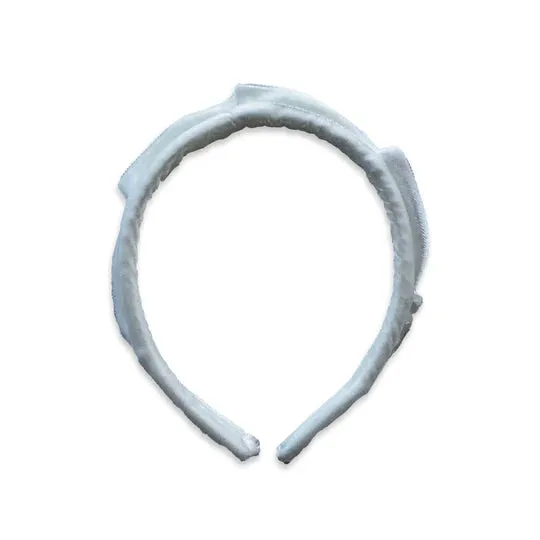 Velvet Crown Headband, White