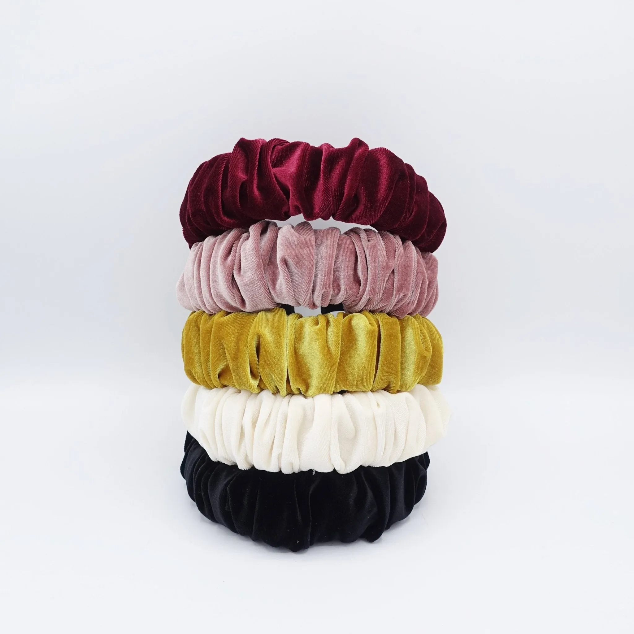 velvet padded and pleated headband stylish hairband hair accessory for women